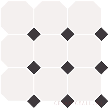 Настенная Octagon White 16 Black 14 Dots 30x30